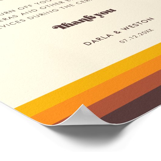 Vintages Retro Unplugged Hochzeitsfeier Poster (Ecke)