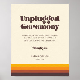 Vintages Retro Unplugged Hochzeitsfeier Poster