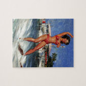 Vintages Retro Water Ski Pingirl Puzzle (Horizontal)