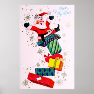 Vintages Retro Weihnachten Weihnachten präsentiert Poster