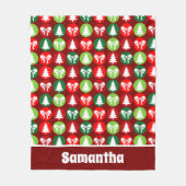 Vintages Retro-Weihnachtsbaum und Bows-Muster Fleecedecke (Vorderseite)