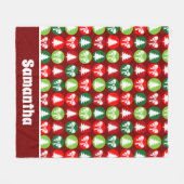 Vintages Retro-Weihnachtsbaum und Bows-Muster Fleecedecke (Vorderseite (Horizontal))