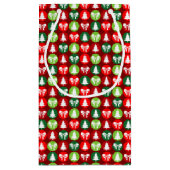 Vintages Retro-Weihnachtsbaum und Bows-Muster Kleine Geschenktüte (Rückseite)