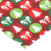 Vintages Retro-Weihnachtsbaum und Bows-Muster Kurzer Tischläufer (Ecke)