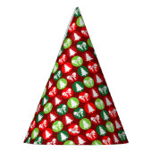 Vintages Retro-Weihnachtsbaum und Bows-Muster Partyhütchen (Links)