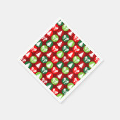 Vintages Retro-Weihnachtsbaum und Bows-Muster Serviette (Ecke)