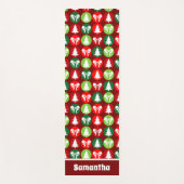 Vintages Retro-Weihnachtsbaum und Bows-Muster Yogamatte (Vorderseite)
