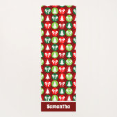 Vintages Retro-Weihnachtsbaum und Bows-Muster Yogamatte (Rückseite)