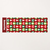 Vintages Retro-Weihnachtsbaum und Bows-Muster Yogamatte (Vorderseite (Horizontal))
