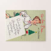 Vintages retro Weihnachtschef-Kartenpuzzlespiel Puzzle (Horizontal)