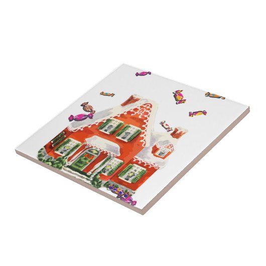 Vintages Retro-Weihnachtsdörfchen Fliese (Seite)