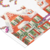 Vintages Retro-Weihnachtsdörfchen Tischdecke (Schrägansicht)