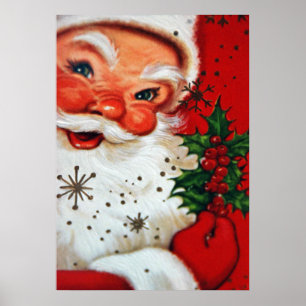 Vintages retro Weihnachtsfeiertags-Sankt-Plakat Poster