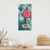 Vintages Retro Weihnachtsgeburtposter Poster (Küche)