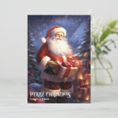 Vintages Retro-Weihnachtsgeschenk Feiertagskarte (Stehend Vorderseite)