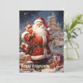 Vintages Retro-Weihnachtsgeschenk Feiertagskarte (Stehend Vorderseite)