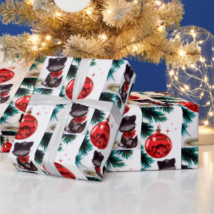 Vintages Retro-Weihnachtskatzenwickel Geschenkpapier