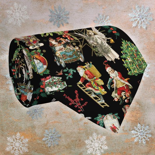 Vintages Retro Weihnachtsmuster Krawatte
