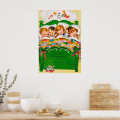 Vintages Retro-Weihnachtsschlaf-Kinderposter Poster (Küche)