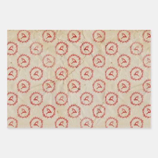 Vintages Retro-Weihnachtswackelpapier Geschenkpapier Set (Vorderseite 2)