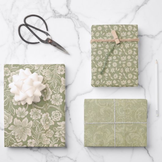 Vintages Retro-Weihnachtswackelpapier Geschenkpapier Set (Vorderseite)