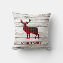 Vintages Retro-Weißholz Tartan Weihnachtswild Kissen