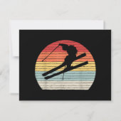 Vintages Retro Wintersport Skifahren Dankeskarte (Rückseite)