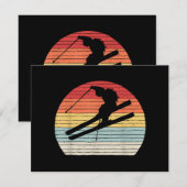 Vintages Retro Wintersport Skifahren Dankeskarte (Vorne/Hinten)