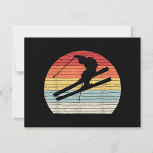 Vintages Retro Wintersport Skifahren Dankeskarte