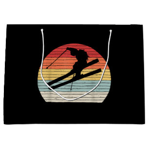 Vintages Retro Wintersport Skifahren Große Geschenktüte