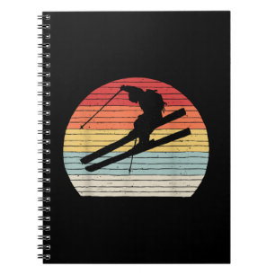 Vintages Retro Wintersport Skifahren Notizblock