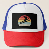 Vintages Retro Wintersport Skifahren Truckerkappe (Vorderseite)