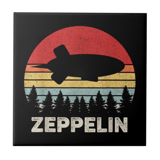 Vintages Retro Zeppelin Shirt Dirigiable Luftschif Fliese (Vorderseite)