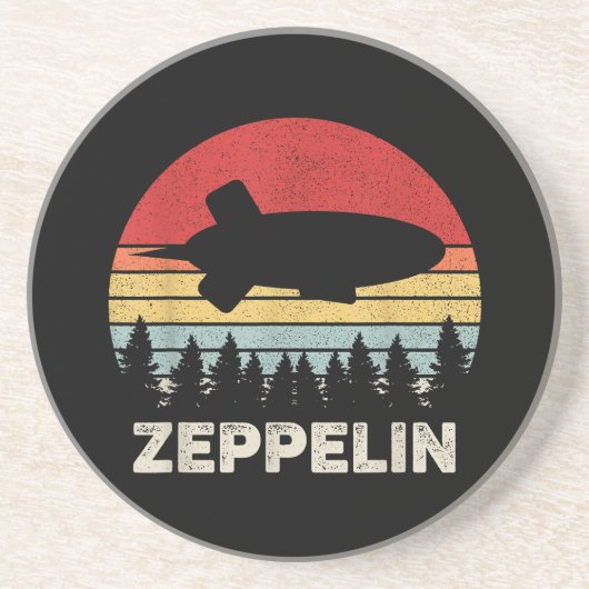 Vintages Retro Zeppelin Shirt Dirigiable Luftschif Getränkeuntersetzer (Vorne)