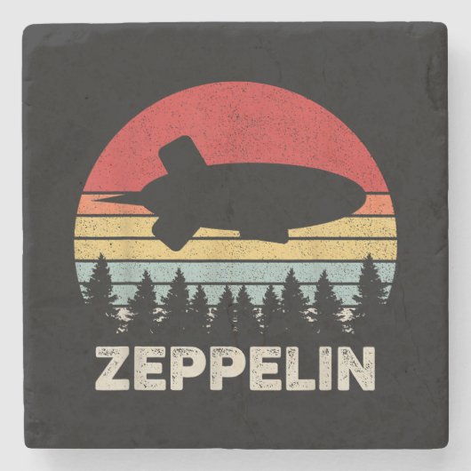 Vintages Retro Zeppelin Shirt Dirigiable Luftschif Steinuntersetzer (Vorderseite)