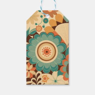 Vintages Retrodesign florbraunes Beizgrün Geschenkanhänger
