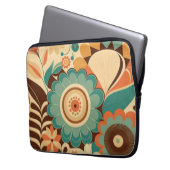 Vintages Retrodesign florbraunes Beizgrün Laptopschutzhülle (Vorderseite Links)