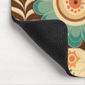 Vintages Retrodesign florbraunes Beizgrün Mousepad (Ecke)