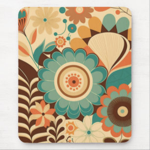 Vintages Retrodesign florbraunes Beizgrün Mousepad