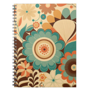 Vintages Retrodesign florbraunes Beizgrün Notizblock