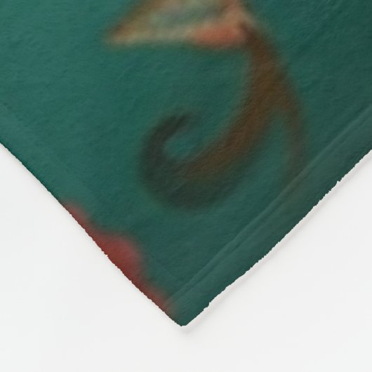 Vintages Retrodesign florgrün Fleecedecke (Ecke)