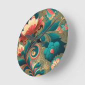 Vintages Retrodesign florgrün Runde Wanduhr (Winkel)
