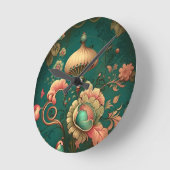 Vintages Retrodesign florgrün Runde Wanduhr (Winkel)