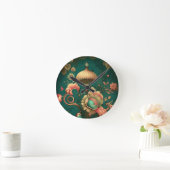 Vintages Retrodesign florgrün Runde Wanduhr (Zuhause)