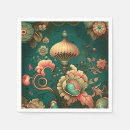 Vintages Retrodesign florgrün Serviette