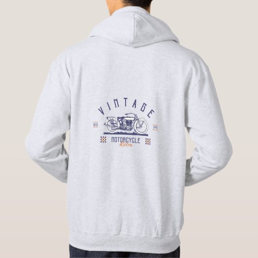 Vintages Retromotorrad Hoodie (Rückseite)