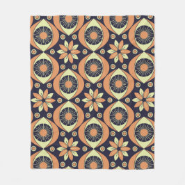 Vintages Retromuster in orange und gelb Fleecedecke