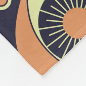 Vintages Retromuster in orange und gelb Fleecedecke (Ecke)