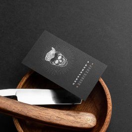 Vintages Retroschienengürtel aus schwarzem Leder S Visitenkarte