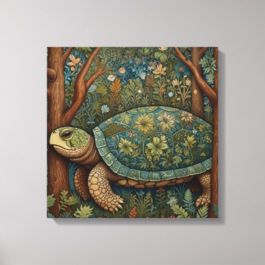Vintages Retroschildkrötenwald Leinwanddruck (Vorderseite)